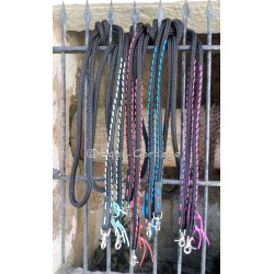 Rênes en corde 14mm noir décorées